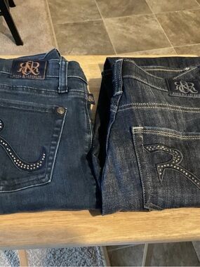 Lot of 2 Rock & Republic “Kassandra” Denim Bootcut Jeans Size 8 (b)
